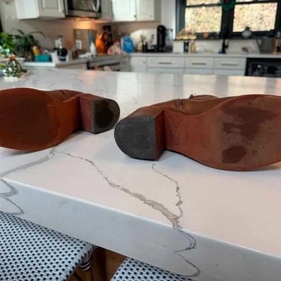 Turbulent Tan Leather Square Toe Mid-Calf Boots - Picture 6 of 13